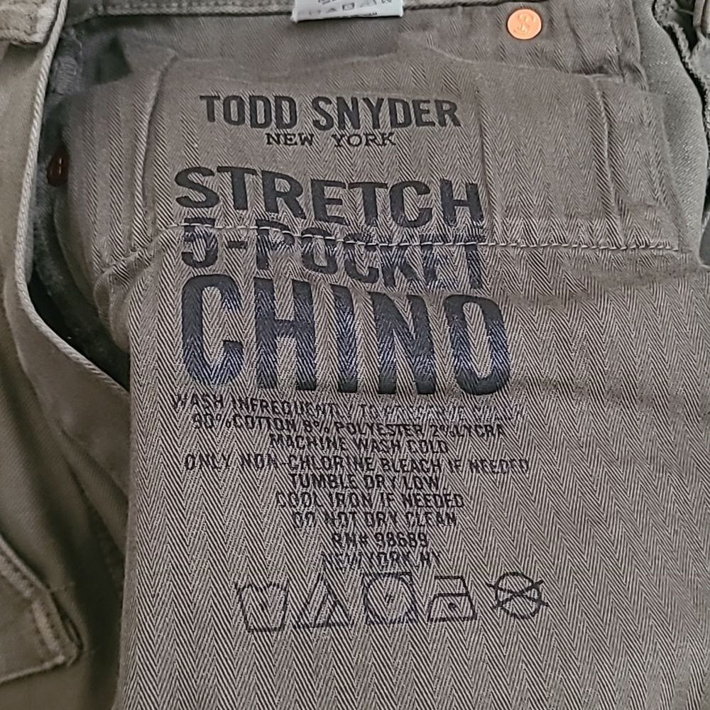 Todd Snyder Stretch 5 Pocket Chino Straight Fit Pants Green Olive Vine 30x30 Men - Picture 2 of 9